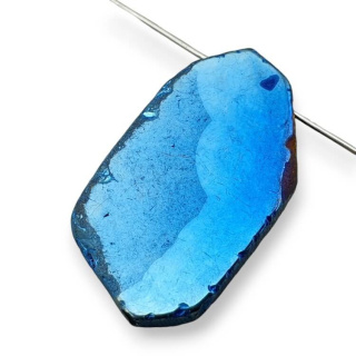 Titanium agate slice with hole 33x19 mm no 101