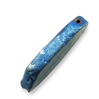 Titanium agate slice with hole 33x19 mm no 101