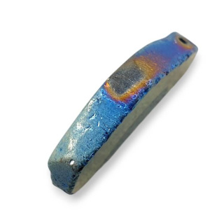 Titanium agate slice with hole 33x22 mm no 100