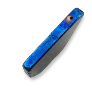Titanium agate slice with hole 33x27 mm no 185