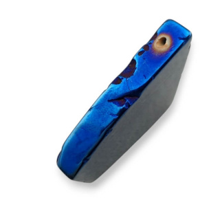 Titanium agate slice with hole 33x30 mm no 194