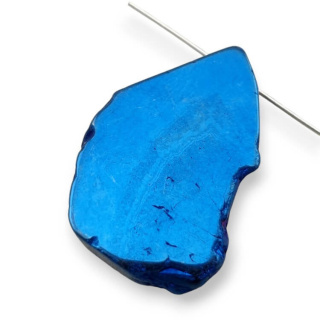 Titanium agate slice with hole 34x23 mm no 221