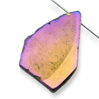 Titanium agate slice with hole 34x24 mm no 272