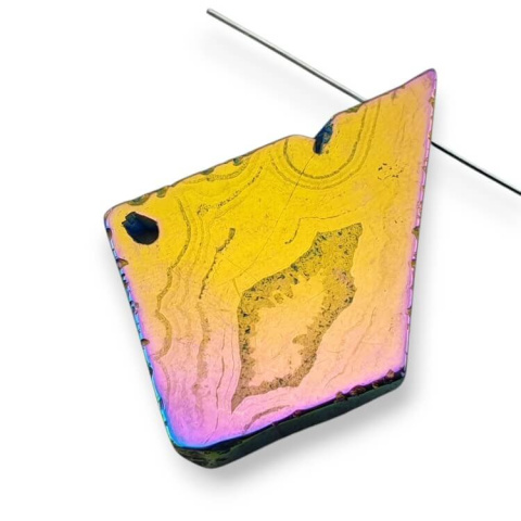 Titanium agate slice with hole 34x26 mm no 262 Titanium agate slice with hole 34x26 mm no 262