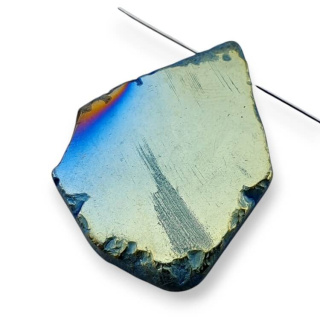 Titanium agate slice with hole 34x27 mm no 73