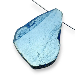 Titanium agate slice with hole 34x27 mm no 80