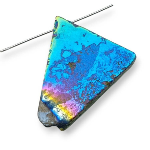 Titanium agate slice with hole 34x29 mm no 274 Titanium agate slice with hole 34x29 mm no 274