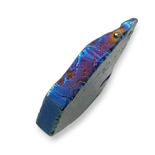 Titanium agate slice with hole 35x28 mm no 72