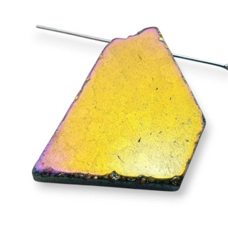 Titanium agate slice with hole 36x24 mm no 259