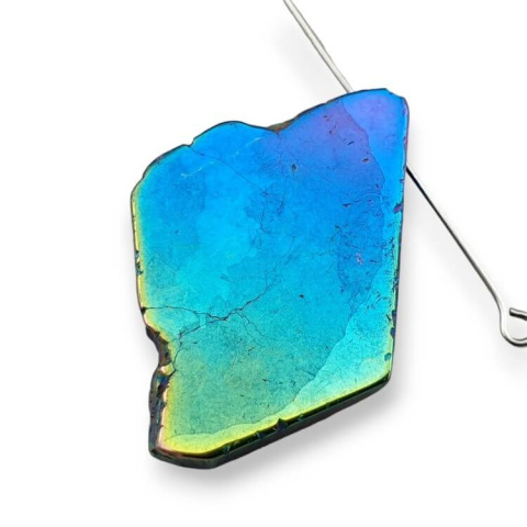 Titanium agate slice with hole 37x23 mm no 267 Titanium agate slice with hole 37x23 mm no 267