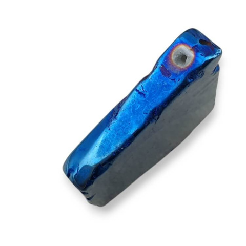 Titanium agate slice with hole 38x26 mm no 219 Titanium agate slice with hole 38x26 mm no 219