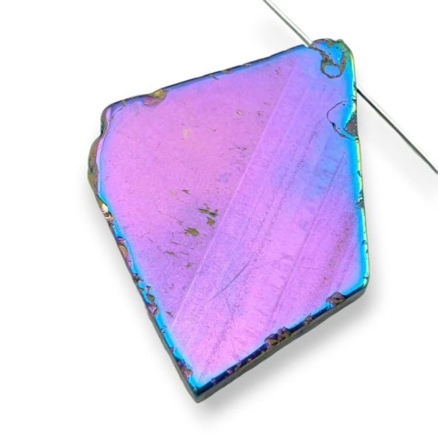 Titanium agate slice with hole 43x29 mm no 250 Titanium agate slice with hole 43x29 mm no 250