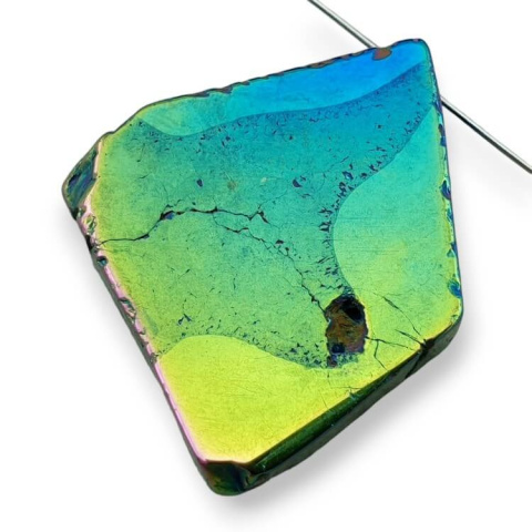 Titanium agate slice with hole 45x34 mm no 301 Titanium agate slice with hole 45x34 mm no 301