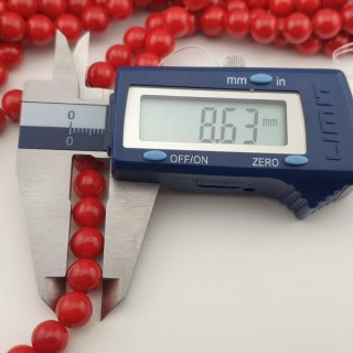 Jade red ball 8 mm strand
