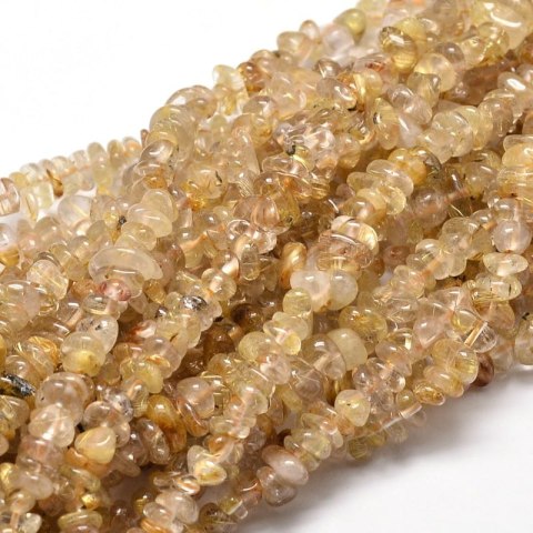 Cut quartz with rutile 5-8 mm cord 10 cm Cut quartz with rutile 5-8 mm cord 10 cm