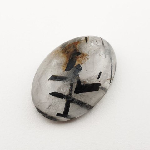 Quartz with tourmaline cabochon 27x18 mm no 57 Quartz with tourmaline cabochon 27x18 mm no 57