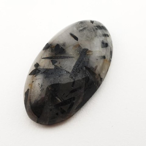 Quartz with tourmaline cabochon 32x18 mm no 53 Quartz with tourmaline cabochon 32x18 mm no 53