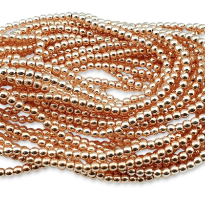 Hematyt rose gold kula 3 mm 20 szt