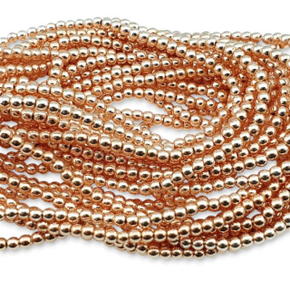 Hematyt rose gold kula 3 mm sznur