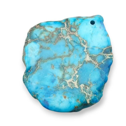 Jasper imperial slice with hole 32x30 mm no. 411 Jasper imperial slice with hole 32x30 mm no. 411