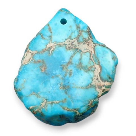 Jasper imperial slice with hole 32x30 mm no. 411 Jasper imperial slice with hole 32x30 mm no. 411