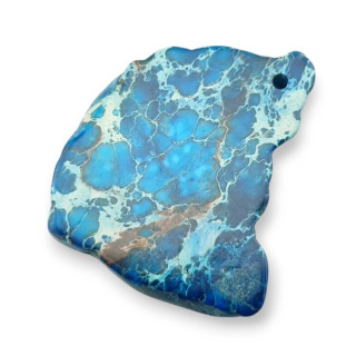 Jaspis cesarski plaster z dziurką 33x26 mm nr 404