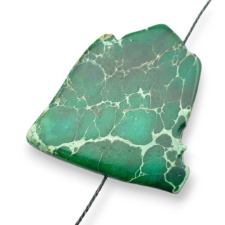 Jaspis cesarski plaster z dziurką 34x32 mm nr 349