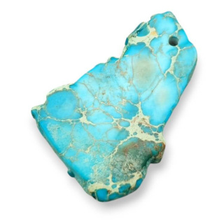 Jaspis cesarski plaster z dziurką 35x25 mm nr 383