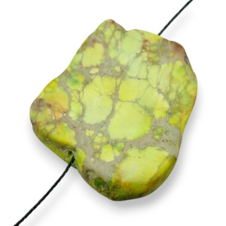 Jaspis cesarski plaster z dziurką 35x30 mm nr 220