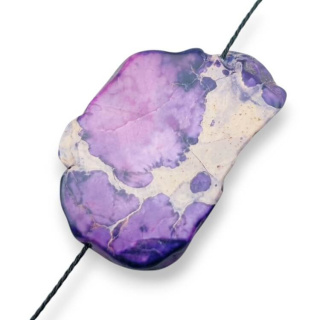 Jaspis cesarski plaster z dziurką 36x23 mm nr 314