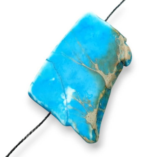 Jaspis cesarski plaster z dziurką 36x26 mm nr 192