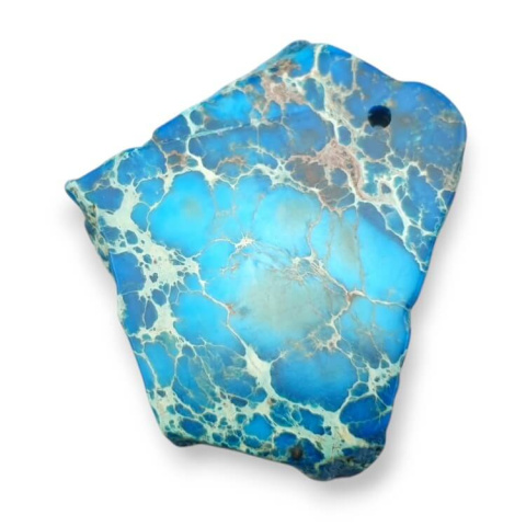 Jasper imperial slice with hole 36x30 mm no. 398 Jasper imperial slice with hole 36x30 mm no. 398