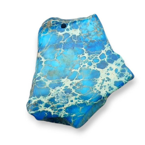 Jasper imperial slice with hole 36x30 mm no. 398 Jasper imperial slice with hole 36x30 mm no. 398
