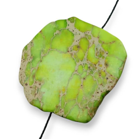 Imperial jasper slice with hole 36x34 mm no 227 Imperial jasper slice with hole 36x34 mm no 227