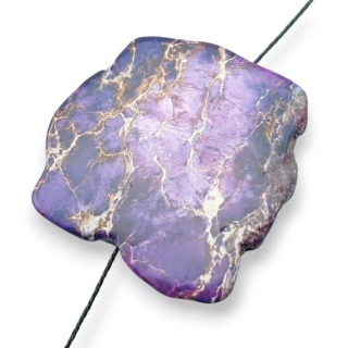 Jaspis cesarski plaster z dziurką 36x34 mm nr 303