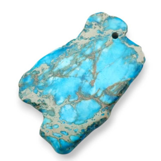 Jaspis cesarski plaster z dziurką 38x24 mm nr 433