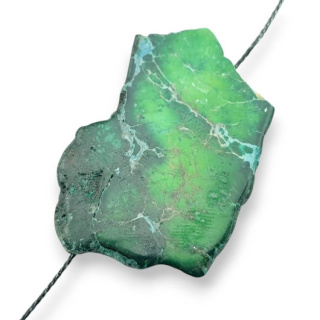 Jaspis cesarski plaster z dziurką 38x28 mm nr 337