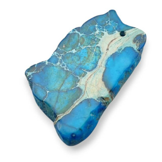 Imperial jasper slice with hole 39x26 mm no 356