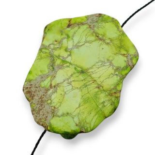 Imperial jasper slice with hole 39x30 mm no 217