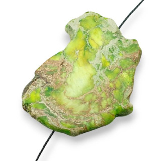 Imperial jasper slice with hole 39x31 mm no 212