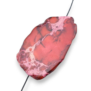 Imperial jasper slice with hole 40x23 mm no 162