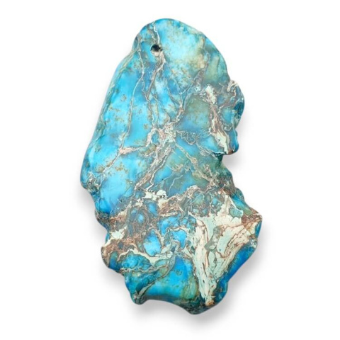 Imperial jasper slice with hole 40x23 mm no 362 Imperial jasper slice with hole 40x23 mm no 362