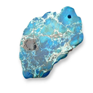 Imperial jasper slice with hole 40x24 mm no 393