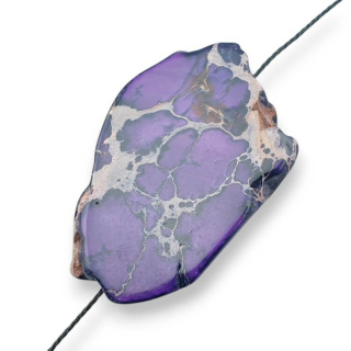 Imperial jasper slice with hole 40x27 mm no 308