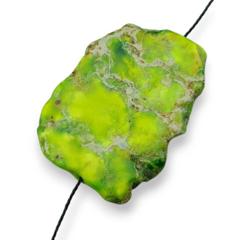 Jasper imperial slice with hole 40x30 mm no. 202 Jasper imperial slice with hole 40x30 mm no. 202