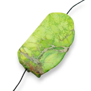 Jaspis cesarski plaster z dziurką 41x24 mm nr 201