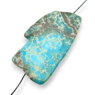 Jaspis cesarski plaster z dziurką 41x25 mm nr 186