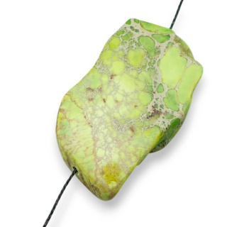 Jaspis cesarski plaster z dziurką 41x25 mm nr 198