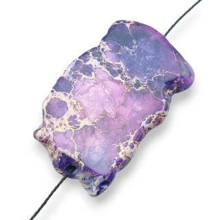 Jaspis cesarski plaster z dziurką 41x25 mm nr 275