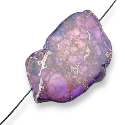 Imperial jasper slice with hole 41x27 mm no 300 Imperial jasper slice with hole 41x27 mm no 300